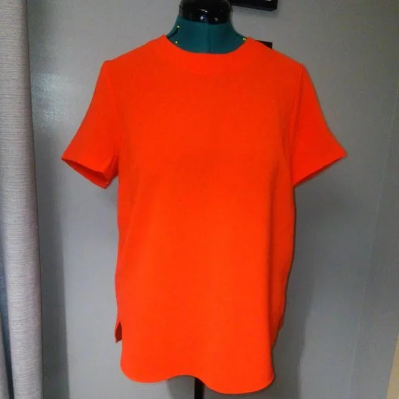 Catherine Malandrino Bright Orange Blouse Sz L NWT - Picture 2 of 12